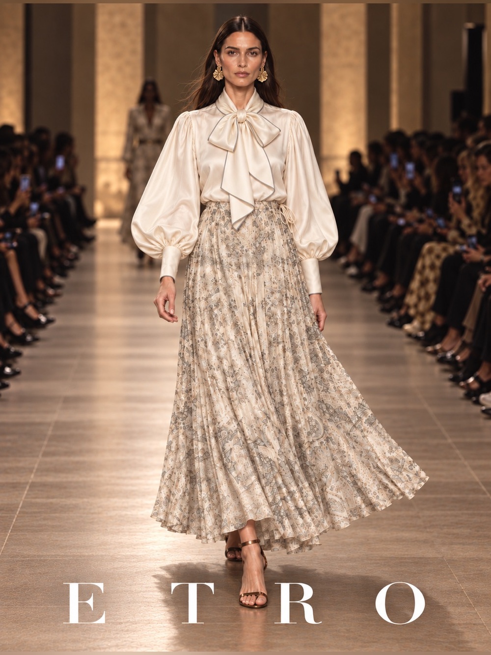 ETRO Silk Paisley Print Long Skirt